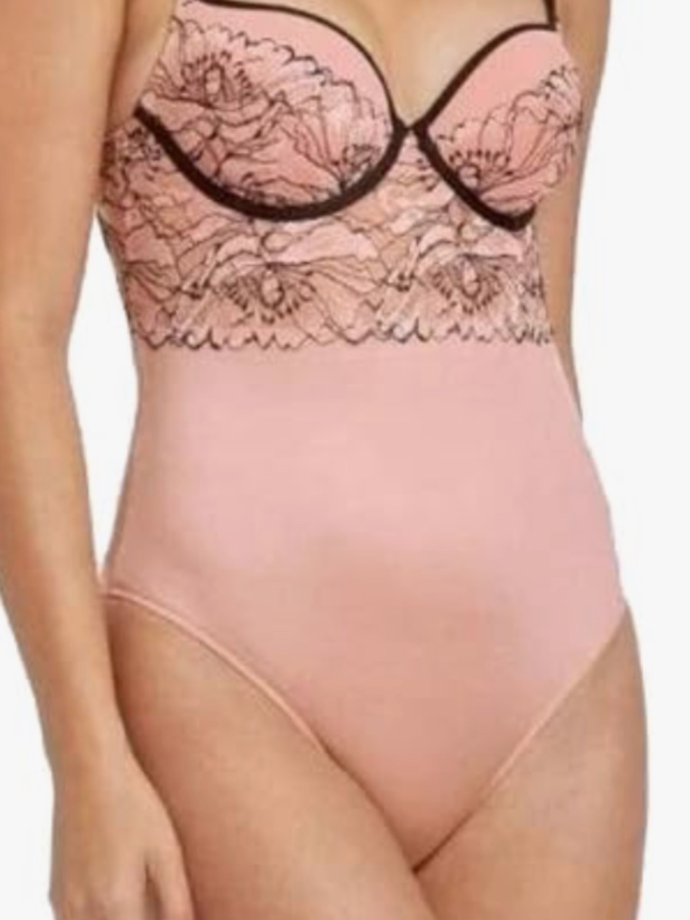 Auden Women's Push-Up Pink/Black Bodysuit Size L